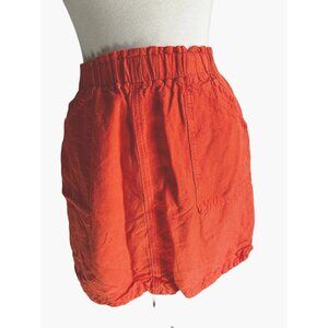 Banana Republic Linen-Feel Mini Skirt with Pockets Sz 12 Orange with Pockets